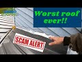 Worst roof ever installed - steel roof - Bad roofing Roofer training video for what not to do