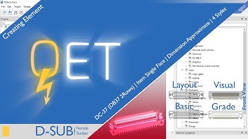 QET QElectroTech, Creating Element : D-Sub DC-37 (DB37 2Rows) | Item Single Face
