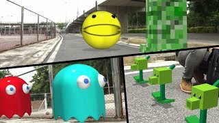 Plants Minecraft vs Pacman vs Ghosts vs Creeper !!