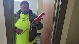 Big Nell #sealing up #rodent #entry #points #steelwool and #caulk. We shop at #Menards for equipment