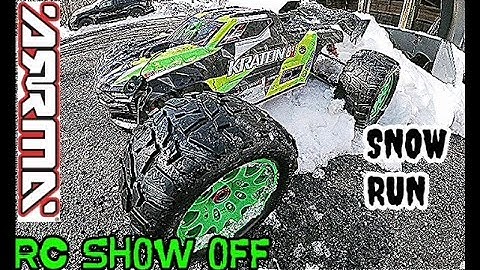 Arrma Kraton 8s PowerHobbies wheels in the snow..OUTSTANDING!!!