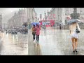 London West End HEAVY RAIN Showers ⭐️⭐️⭐️ Summer London Walk [4K HDR]