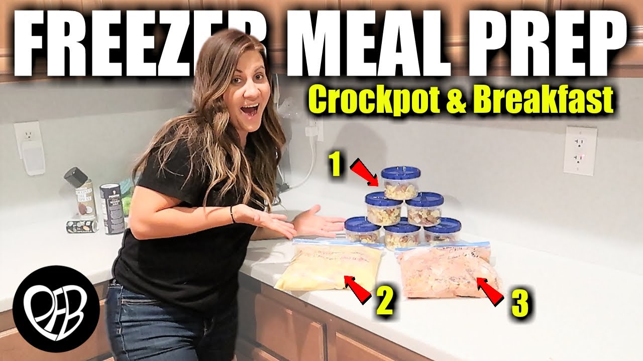 CHICKEN CROCKPOT DINNER FREEZER MEALS & BREAKFAST BOWL FREEZER MEAL PREP | Cook with Me