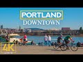 Vibrant downtown portland oregon  4k city life before pandemic with music