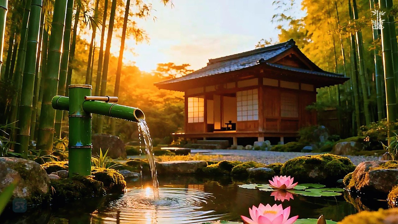Bamboo Water Fountain + Relaxing music 自然の音とともに音楽をリラックス バンブーウォーターファウンテン 【癒し音楽BGM】