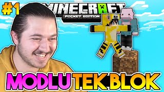 MODLARLA TEK BLOK!! | Minecraft PE Modlu Tek Blok | #1