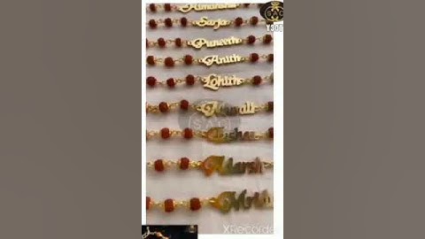 *Customized Rudraksha Name Rakhi* Metal- Brass with Golden Polish, Adjustable Length