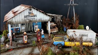 Apocalypse Last Chance Gas Station Diorama \/ Endzeit Tankstelle lost places USA