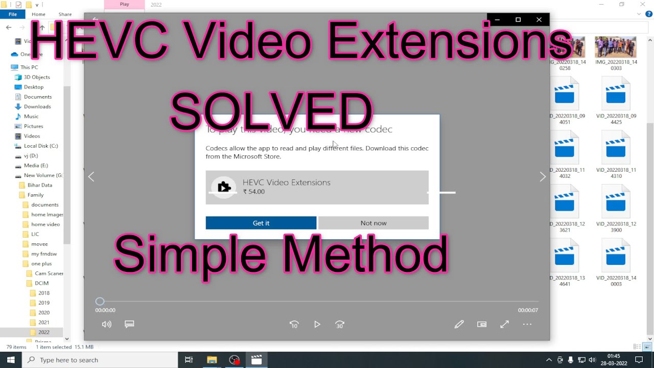 Windows Media Player HEVC Video Extensions SOLVED [2022] Simple Method
