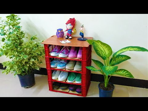 خزانة احذية من صناديق الخضرة