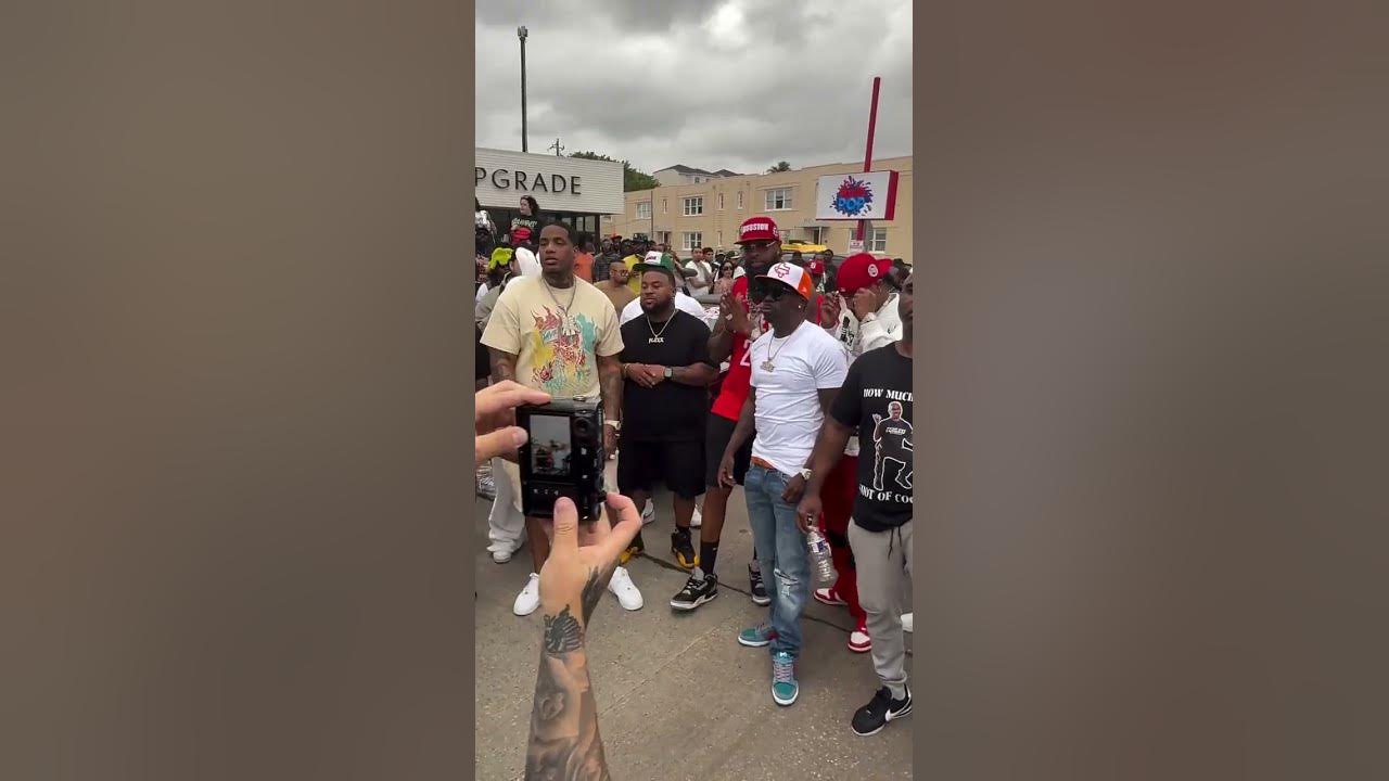 Slim Thug, Zro and Lil KeKe outside at Exotic Pop in Houston