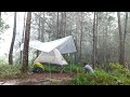 Amazing camping ⛈️relaxing camping in heavy rain 🌧 thunderstorm and raindrops on plastic tarp