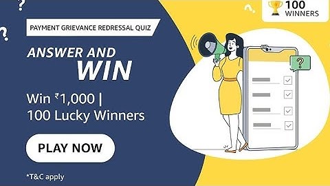 Amazon Payment Grievance Redressal Quiz Answers l Answer & Win ₹1000 l Play Now#kbcwin #answerandwin
