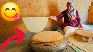 Cooking local bread: Iranian bread