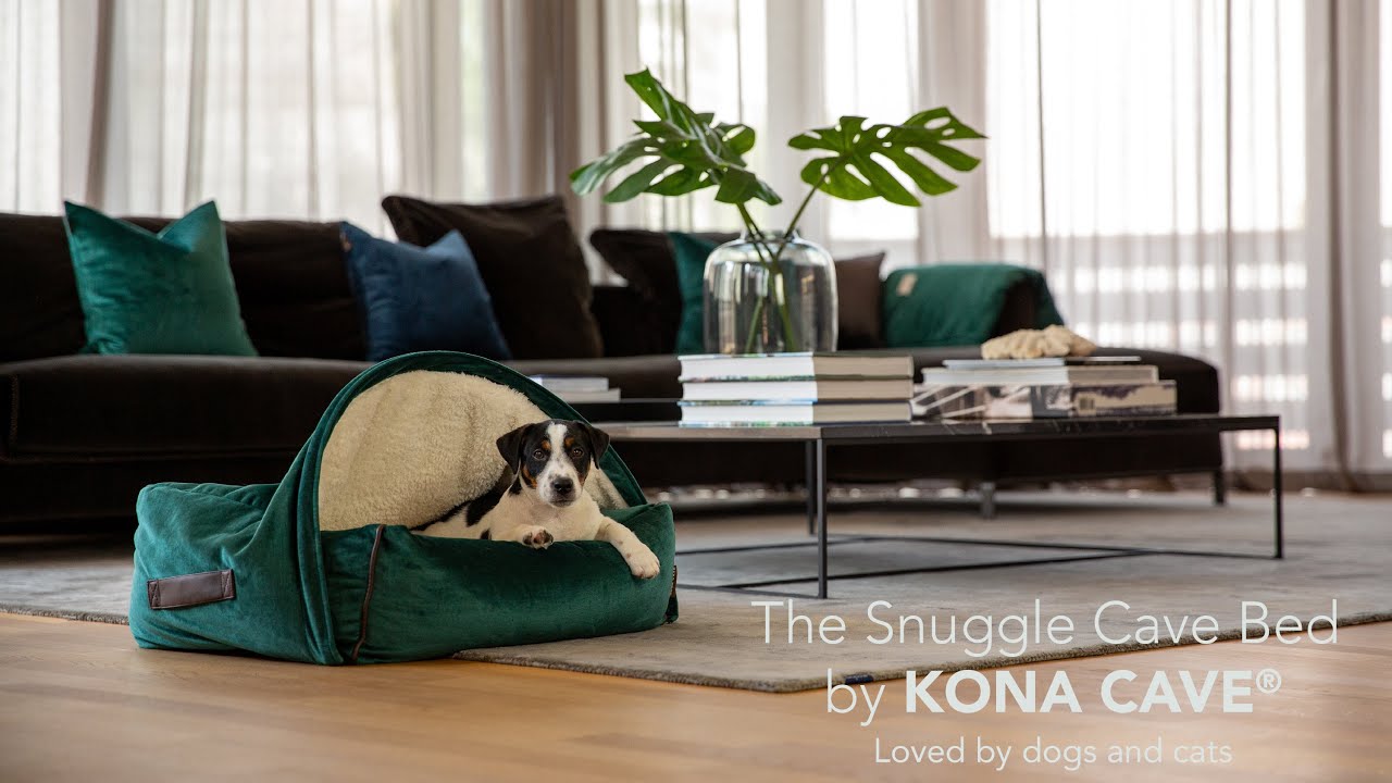 KONA CAVE® Luxury Canopy Cave Dog / Cat Bed. Why Dogs Love to Sleep In Cave Beds. Patented