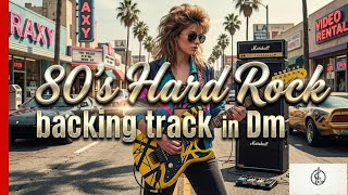 Exciting 80's hard rock backing track in D minor | 155 BPM