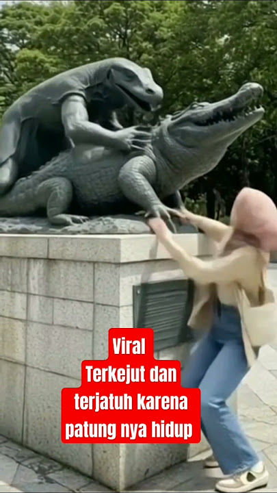 viral terkejut melihat patung bergerak