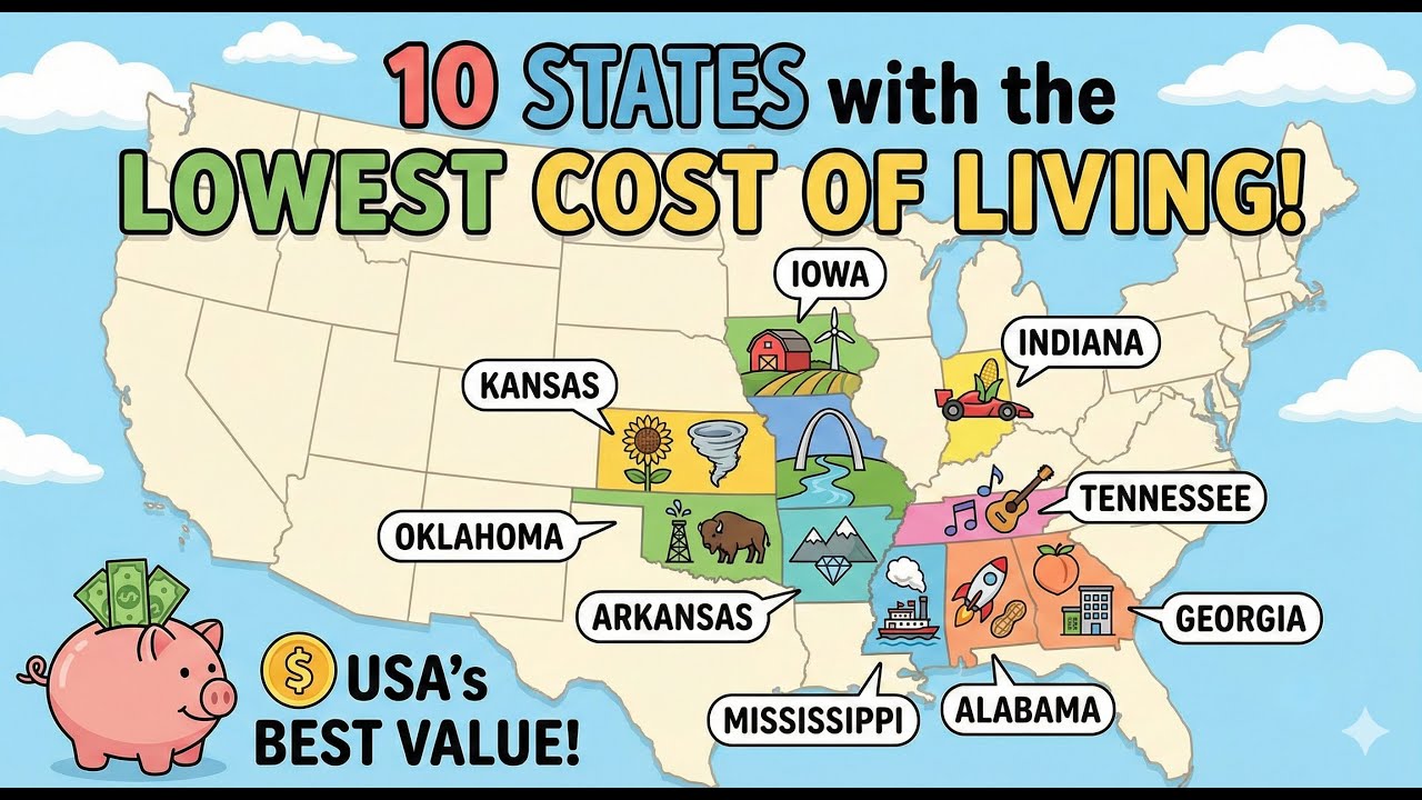 The 10 states with the lowest cost of living in the US | Economic Stick ...