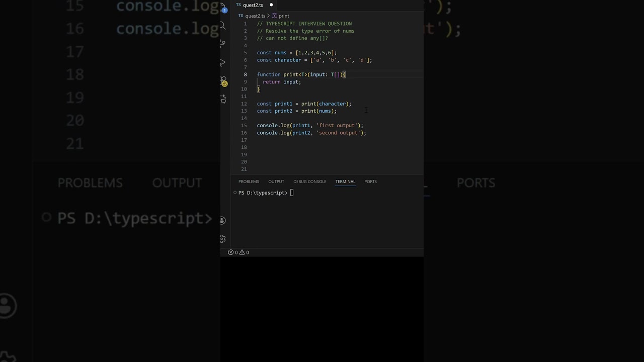 TypeScript Interview Ques: Resolve Function Input Error with Generics  