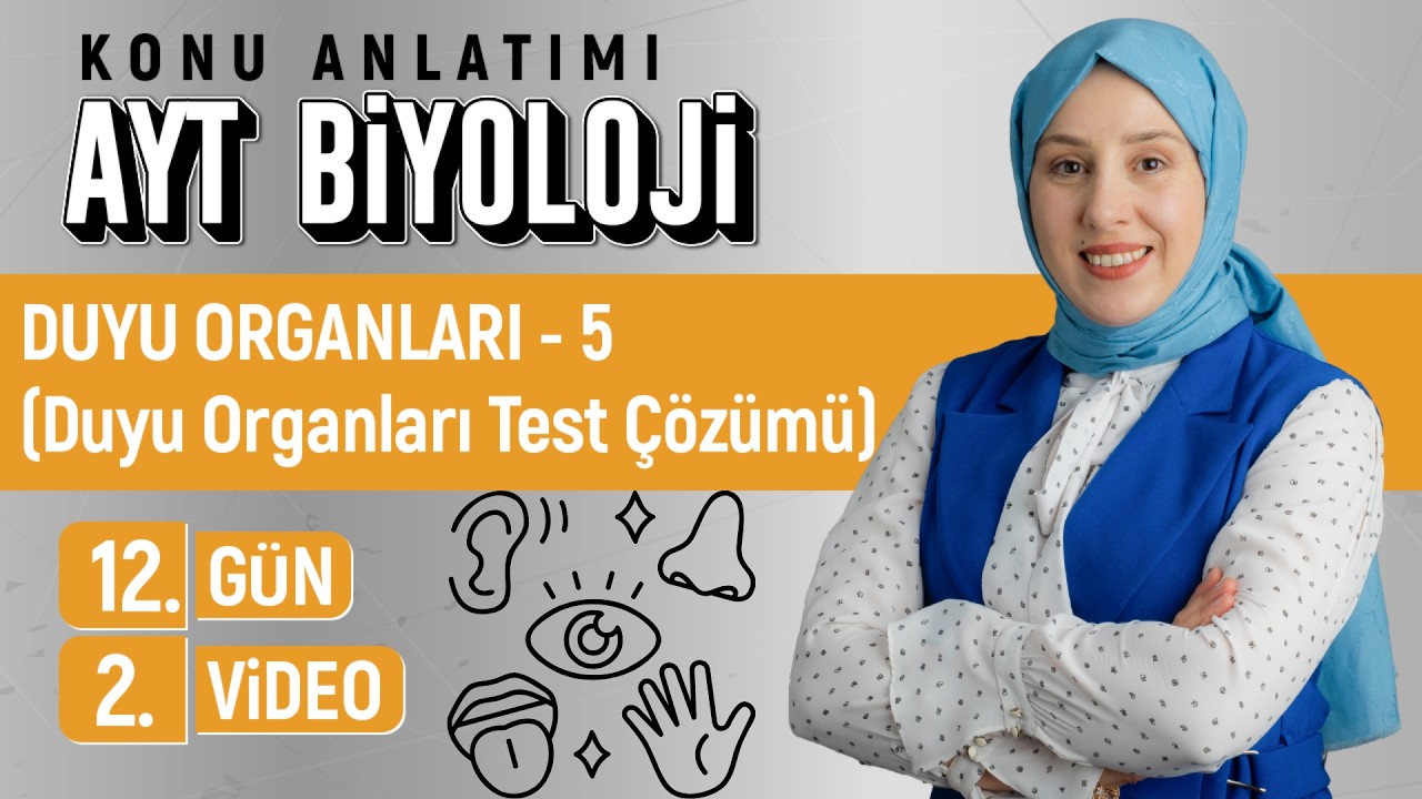 Duyu Organları - 5 (Test Çözümü) - 12.Gün - 2.Video | 50 Günde AYT Biyoloji Kampı| Kuvvetli Biyoloji