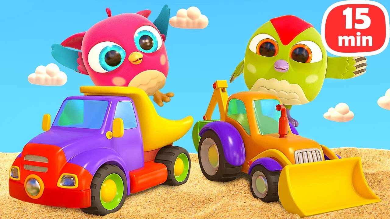 Bebekler için Çizgi film - Hop Hop Baykuş - Oyuncak arabalar ve hayvanlar ile oynayalım!