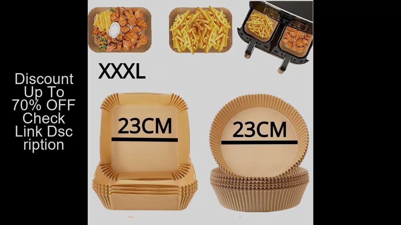 23CM Air Fryer Disposable Baking Paper Liner Non-Stick Mat Steamer Square Round Parchment for Microw