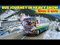 Epic shimla to kalpa bus journey in heavy snow  kinnaur travel guide  himbus