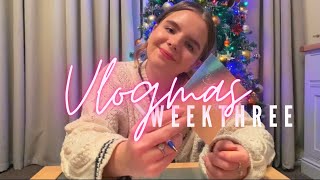 VLOGMAS WEEK 3 - wrapping presents, secret santa projects \& a christmas party!