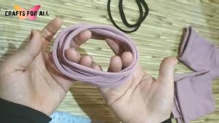 طريقة جديده و سهله لعمل سورتيت للبيبيهات و الاطفال من البيت (توكة شعر) (headband)