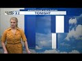 Clearing skies, lower humidity heading into Friday