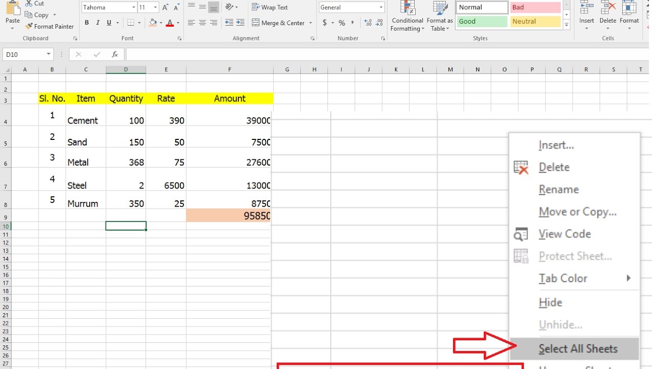 How to Select & Edit All Excel Sheets at Once Same Time (Easy) - YouTube