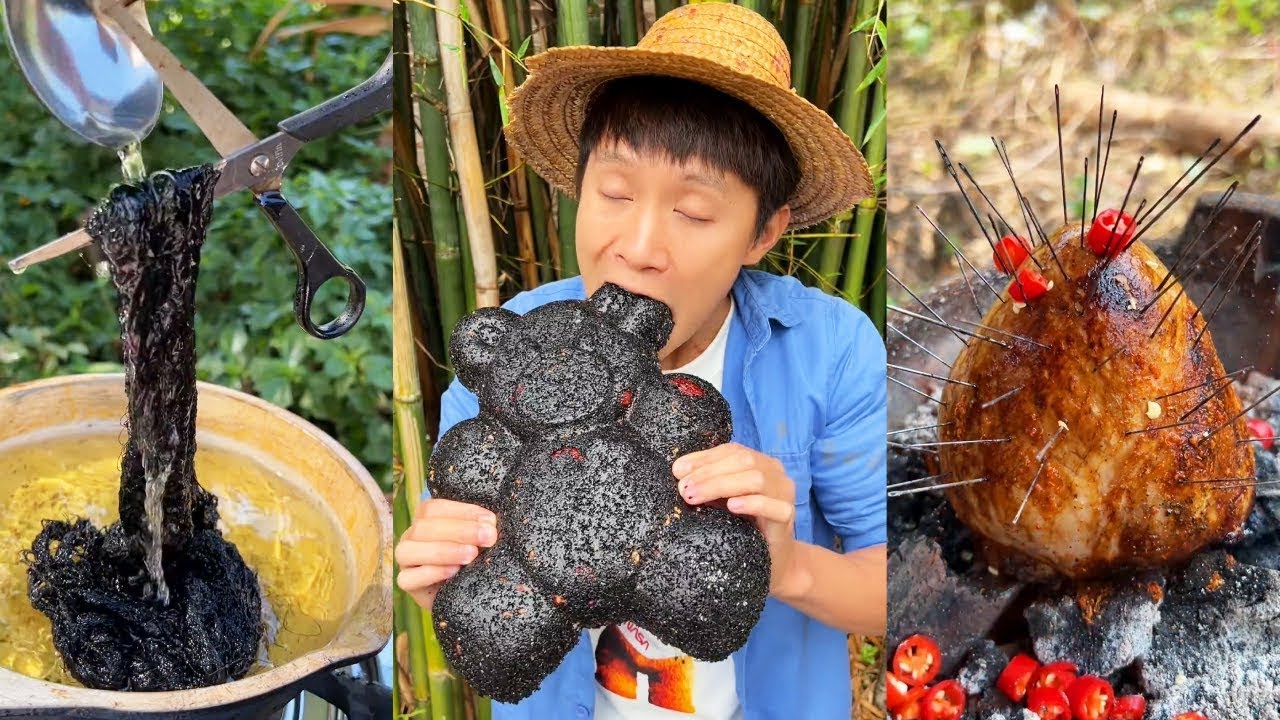 Is Straw Hat Brother eating hair__ Chinese Mountain Forest Life and Food 