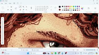 Pixel art portrait timelapse. 1 hour of pixeling hair