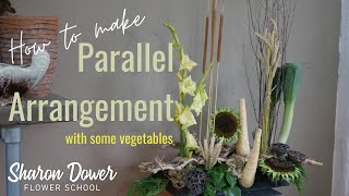 How to make a Parallel Flower Arrangement-FLORISTRY\/FLOWER ARRANGING -HOW TO ARRANGE FLOWERS IN FOAM