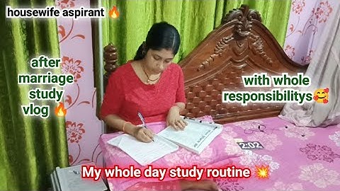 Housewife aspirant💥 || after marriage study vlog with whole responsibilitys🔥|| my day study routine 