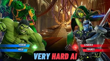 Hulk & Green Venom VS Gamora & Thanos (Very Hard) - Marvel VS Capcom Infinite