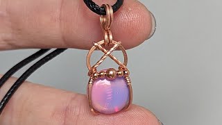 Criss Cross Cabochon Dangle Beginner Wire Wrapped Pendant Tutorial