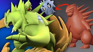 Sculpting TYRANITAR, PUPITAR, and LARVITAR - 3D Modeling Showcase