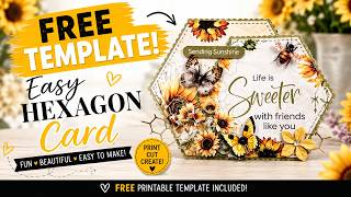 Original Hexagon Card Anyone Can Make! 🌻 + FREE Template ⭐