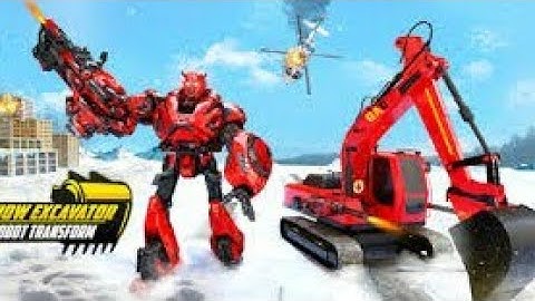 Grand Snow Excavator Robot Transforming game
