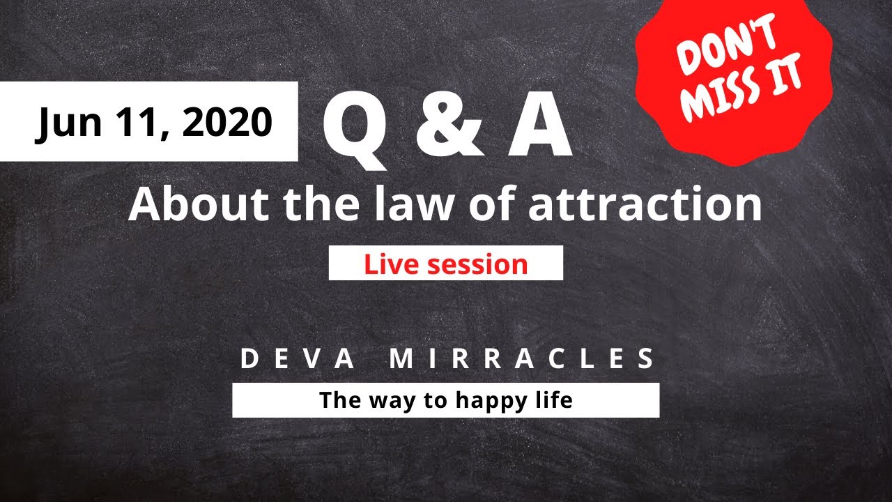 (June 11,2020) Q & A about The law of attraction in Tamil | Deva Mirracles
