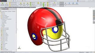 Solidworks tutorial | sketch football Helmet in Solidworks (Advanced Surfacing)