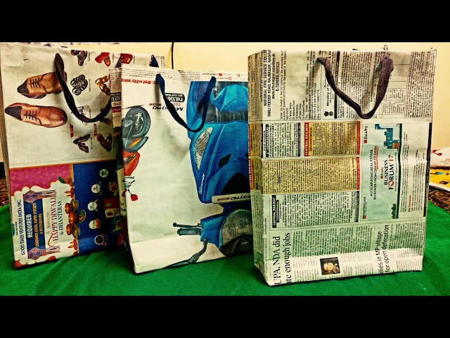 Recycle Old Newspapers To Make Your Own Bags