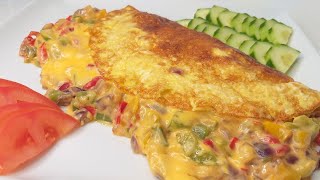 أومليت بالبيض و الفلفل والجبن بطريقة لذيذة لن تستغني عنها بعد الآن ? essayez cette omlette comme ça