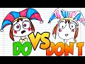 DOs &amp; DON&#39;Ts Drawing THE AMAZING DIGITAL CIRCUS In 1 Minute CHALLENGE!