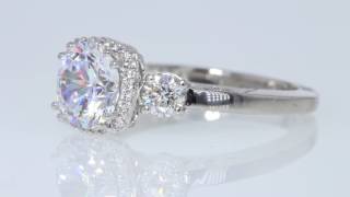 Tacori 2623RD Dantela 3-Stone  Engagement Platinum Setting Retail $7K $2950
