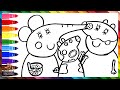 Dibuja y Colorea A Peppa Pig Y Mamá Pig En El Salón De Belleza 🐷🥒✨🐘 Dibujos Para Niños