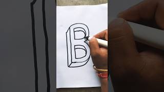 how to draw 3D B letter with step bye step #shorts #video #viral