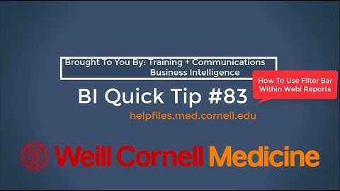 BI Quick Tip #83: How to Use the Filter Bar in a Webi Report