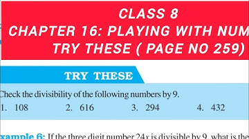 Class 8 Try these (Page no 259) Chapter 16 : Playing with numbers Maths NCERT solutions